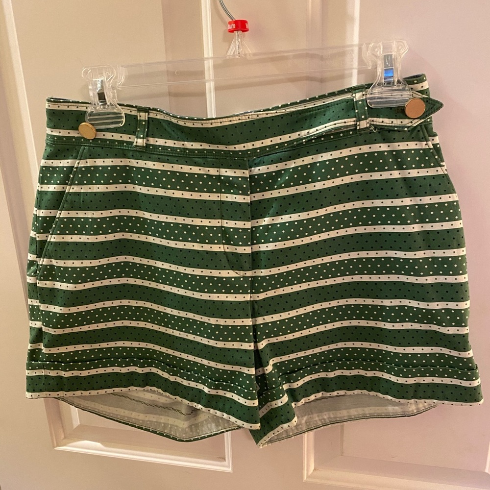 Anthropology White and green dress shorts